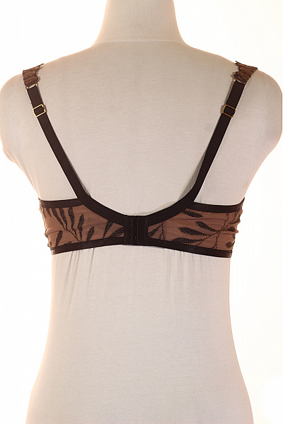 AUBADE Dámská krajková průsvitná podprsenka s ozdobnými ramínky hnědá | AUBADE | obrázek 3
