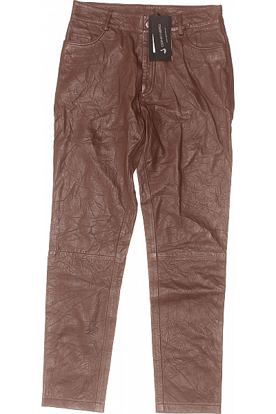 CIGNO NERO Dámské Kalhoty Kožené Hnědé Vel. 38