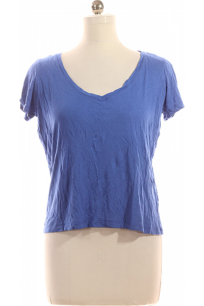 Jednoduché Dámské Tričko Modré Second Hand Vel. M