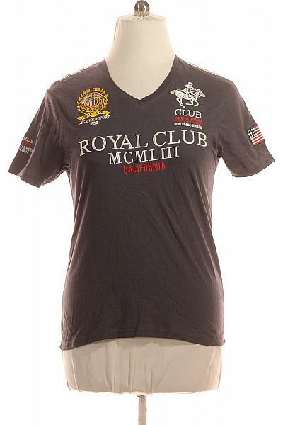 Pánské Tričko S Potiskem Šedé Geographical Norway Vel.  XL