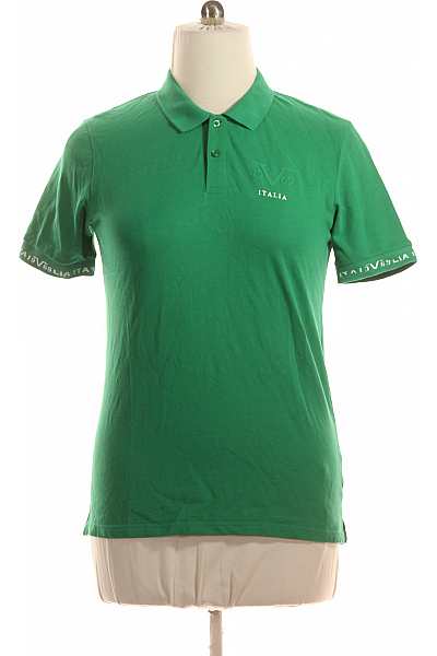 VERSACE Pánské Tričko S Límečkem Zelené Second Hand Vel. L