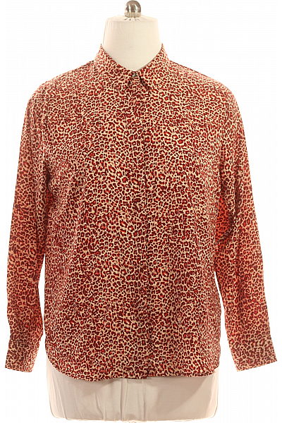 Vzorovaná Dámská Košile Červená Second Hand Vel.  46