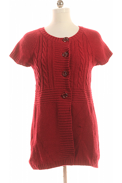 Dámský Cardigan Vlněný Červený Maas Vel. 38
