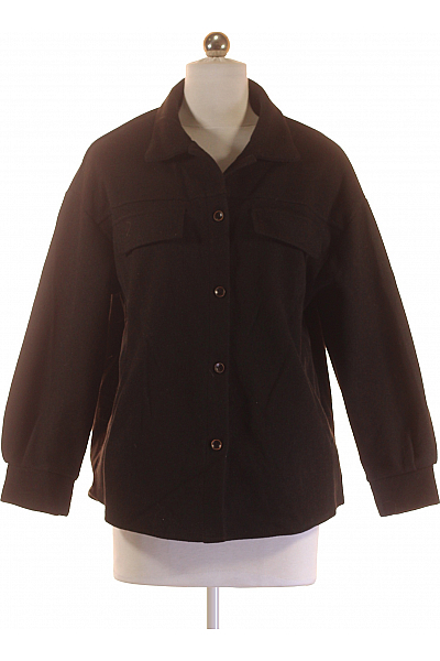 Krátký Dámský Kabát Černý Shein Second Hand Vel. 36 Krátký Dámský Kabát Černý Shein Second Hand Vel. 36