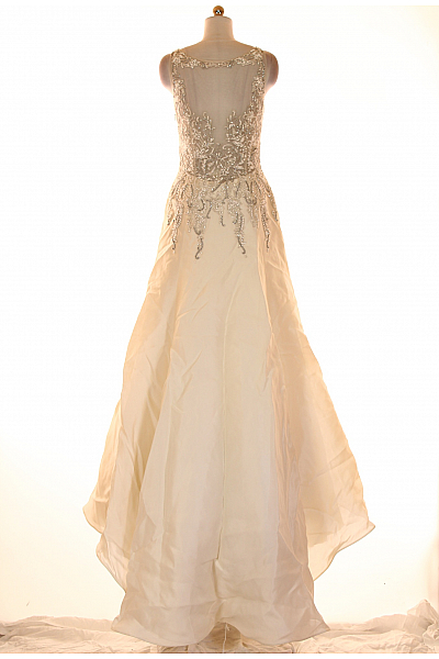 Šaty Hedvábné Bílé Vel. 46