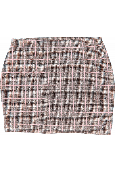 Kostkovaná  Sukně Šedá Orsay Vel. XL