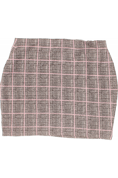 Kostkovaná  Sukně Šedá Orsay Vel. XL