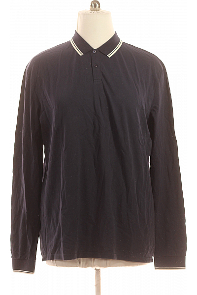 Pánské Tričko S Límečkem Modré