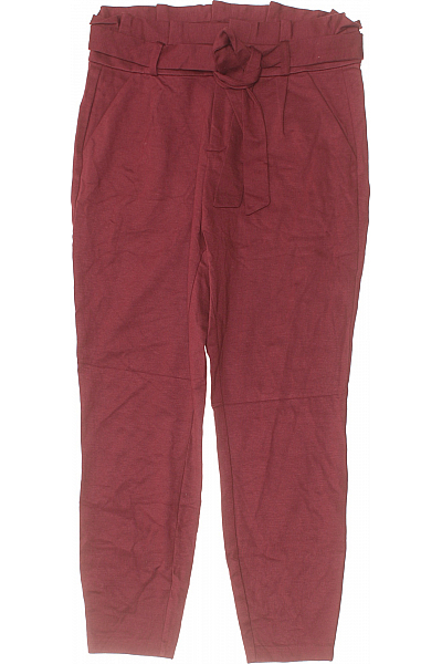 VERO MODA Dámské Kalhoty s Vysokým Sedem Vínová Vel. M
