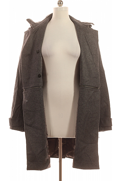 S.OLIVER Dámský Kabát Vlněný Šedý Second hand Vel. 42
