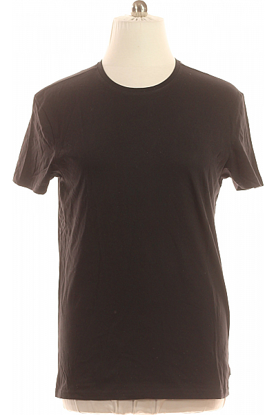  Jednoduché Pánské Tričko S Krátkým Rukávem Bavlněné Černé