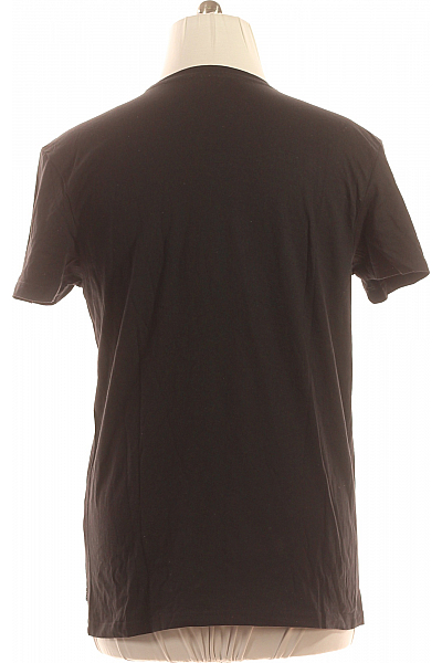  Jednoduché Pánské Tričko s Krátkým Rukávem Bavlněné Černé