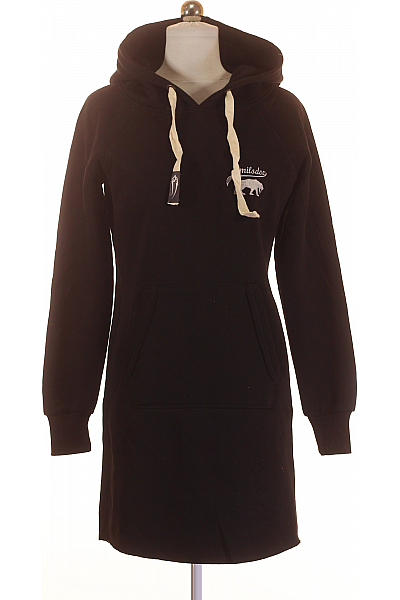 SMILODOX  Mikinové Šaty Černé Vel. XS