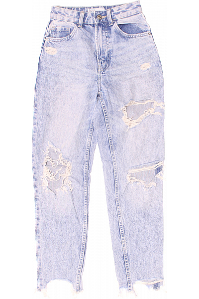 Roztrhané Dámské Džíny Modré Bershka Vel.  32