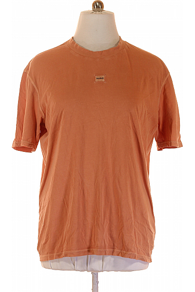 Jednoduché Pánské Tričko Oranžové Hugo Boss Vel. XL