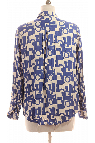 Vzorovaná Dámská Košile Modrá ETERNA Second hand Vel. 40