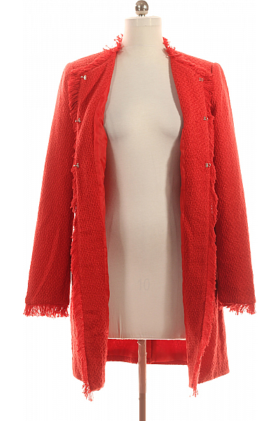 Krátký Dámský Kabát Červený Vel. 42