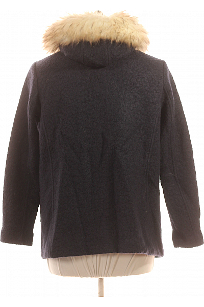 Krátký Dámský Kabát Vlněný Modrý Canda Vel.  48