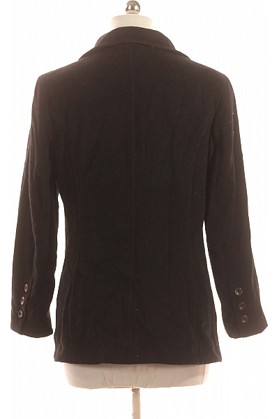 Dámský Kabát Vlněný Černý Canda