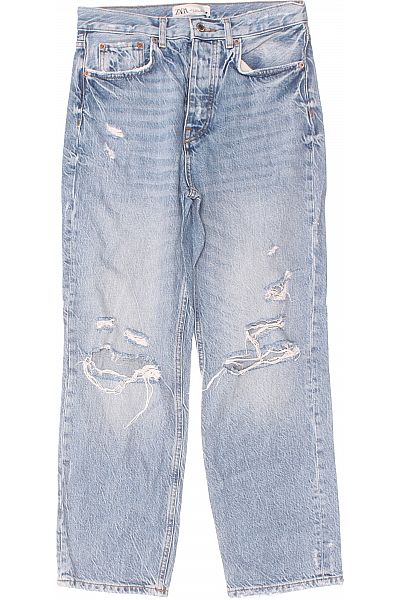 ZARA Roztrhané Dámské Džíny Modré Vel. 38