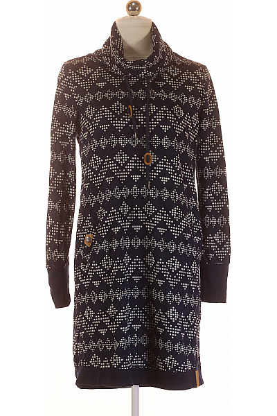 Gina  Šaty Pletené Modré Second Hand Vel. 34/36