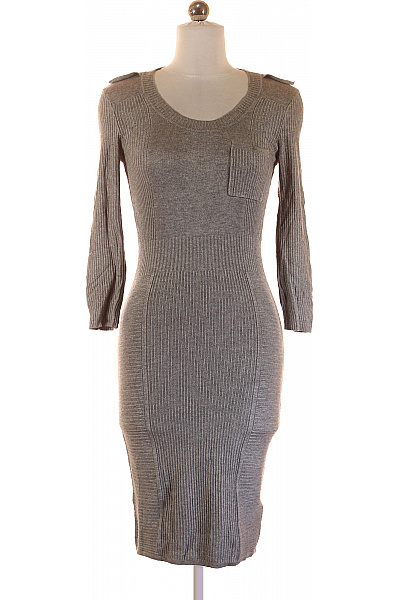  Šaty Pletené Šedé Vel. XS