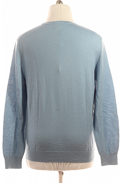 Pánský Pulovr Vlněný Modrý Vel. L