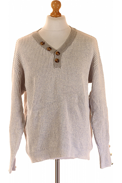 Pánský Svetr Vlněný Šedý Vel. S