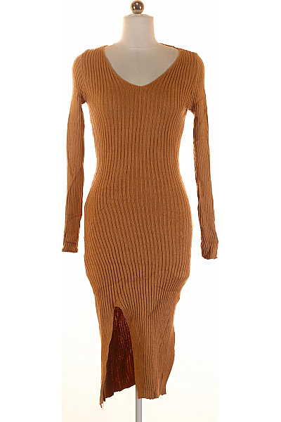  Šaty Pletené Hnědé