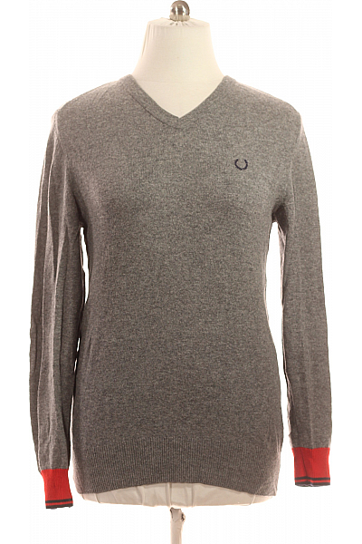 Pánský Pulovr Vlněný Šedý FRED PERRY Vel. 40