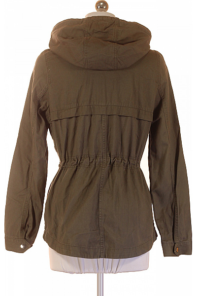 Dámská bavlněná přechodová bunda s kapucí zelená army styl Velikost 24 | Unimoda | obrázek 3