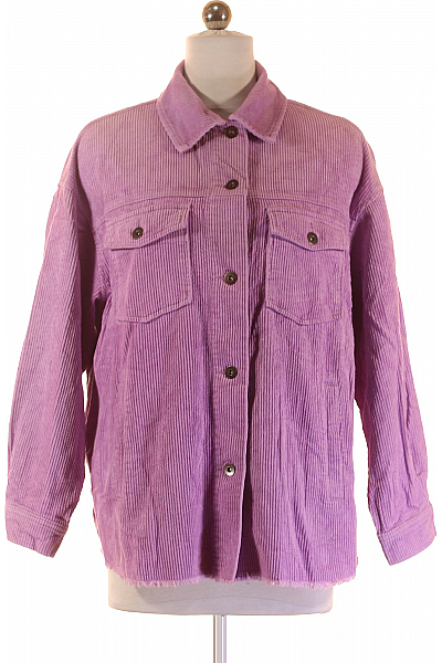 ZARA Krátký Dámský Kabát Fialový Vel. XS