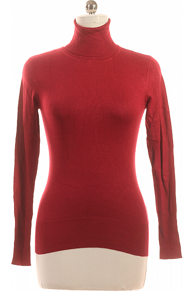 CLOCKHOUSE Svetr Rolák Viskózový Červený