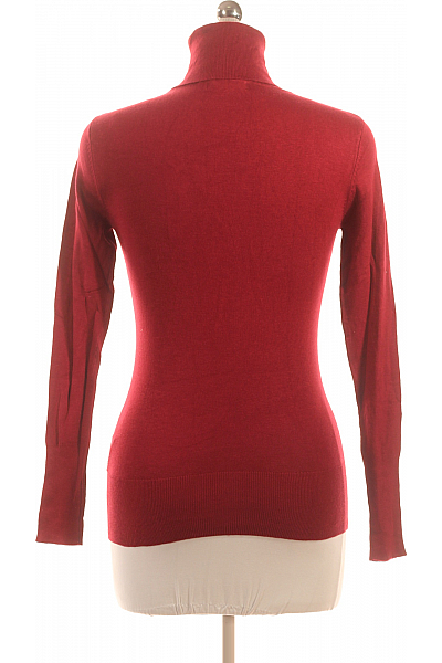 CLOCKHOUSE Svetr Rolák Viskózový Červený