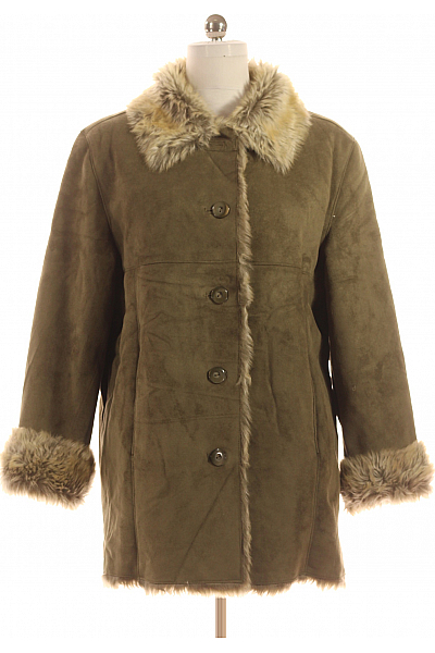 GINA LAURA Dámský Kabát Zelený Second Hand Vel. M