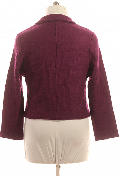 Krátký Dámský Kabát Vlněný Fialový Vel. L