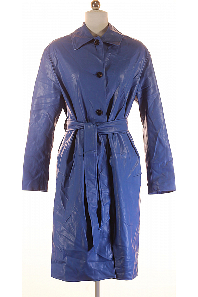 Dámský Dlouhý Kabát Modrý Bershka Vel. S