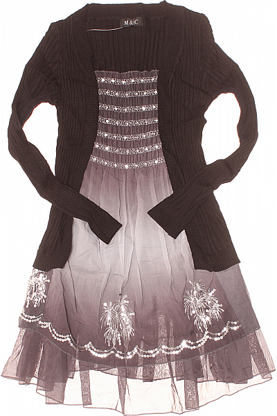 Dívčí Šaty Vlněná Černá