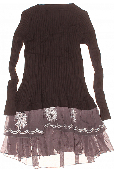 Dívčí Šaty Vlněná Černá