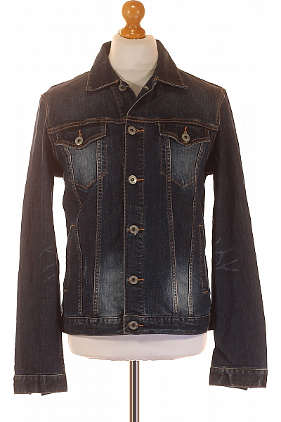 Džínová Pánská Bunda Modrá American Vintage Second Hand Vel. 52