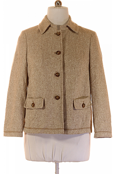 Dámský Kabát Vlněný Béžový Vel. 46