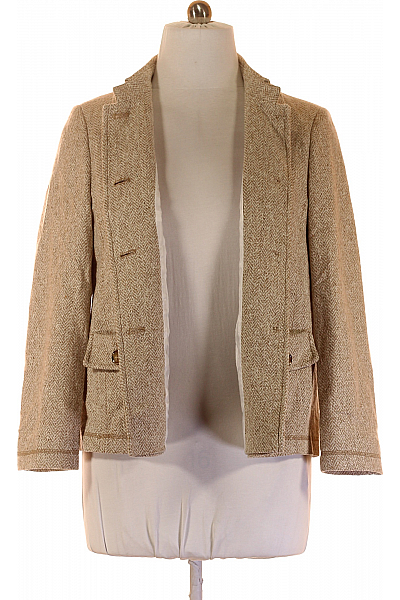 Dámský Kabát Vlněný Béžový Vel. 46