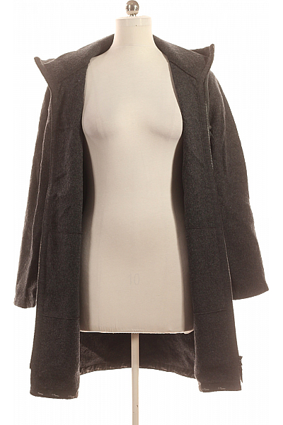 Dámský Kabát Vlněný Šedý