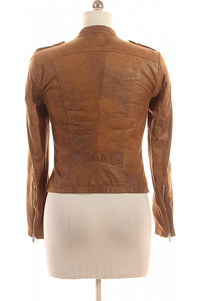 Dámská Přechodné Bundy Kožená Hnědá VERO MODA Vel. M