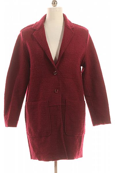 Krátký Dámský Kabát Vlněný Vínový Cartoon Vel. M