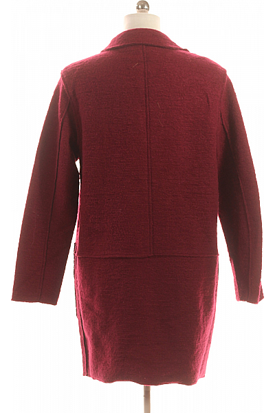 Krátký Dámský Kabát Vlněný Vínový Cartoon Vel. M