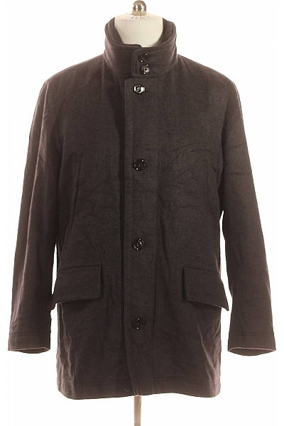 Pánský Kabát Vlněný Černý LODENFREY Second Hand Vel. 54
