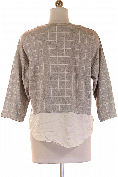 STRADIVARIUS Vzorovaná  Halenka Šedá Vel. S