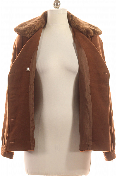 Krátký Dámský Kabát Hnědý Gina Vel. 42