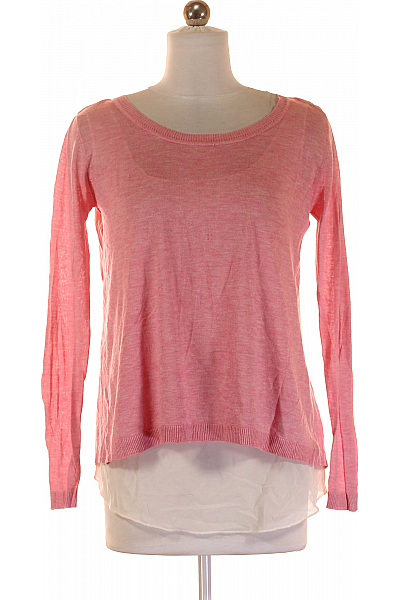  Halenka Pletená Růžová Amisu Second Hand Vel. XS